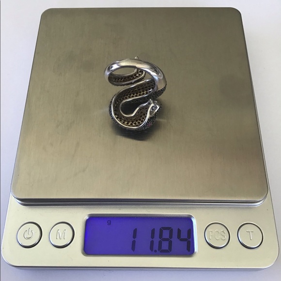 Carol Brodie Black Spinel Ruby Eye Snake Ring 8 - Picture 11 of 11